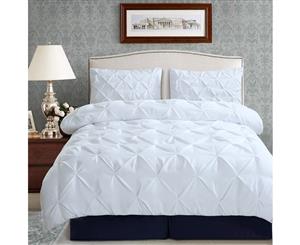 Diamond Pintuck Duvet/Doona/Quilt Cover US Size in WHITE