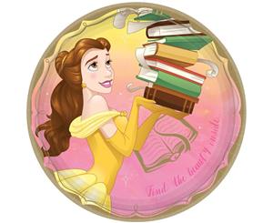 Disney Princess Once Upon A Time Round Belle Lunch Cake Dessert Plates 8 Pack