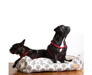 Dog Bolster Bed Tree Print Ivory White