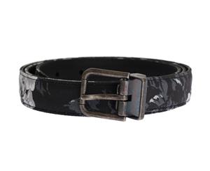 Dolce & Gabbana Black Cayman Linen Leather Belt