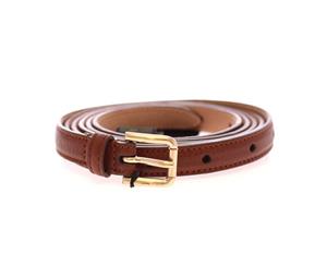 Dolce & Gabbana Brown Leather Skinny Belt