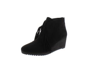 Dr. Scholl's Womens Classify Faux Suede Fringe Ankle Boots