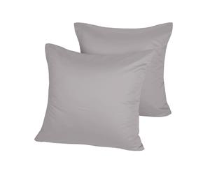 Dreamaker Cotton Sateen 1000TC euro pillowcase Twin Pack Platinum