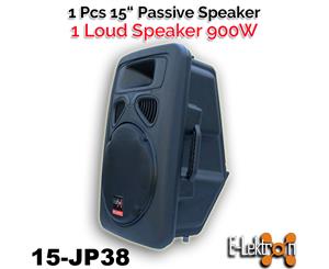 E-Lektron 900W JP38 DJ Powerful 15 inch 2 Way PA Speaker Box Passive 38CM / 15&quotwoofer