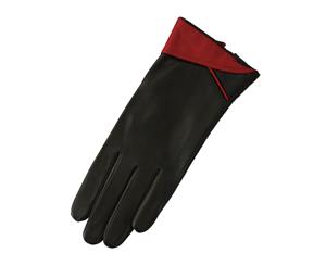 Eastern Counties Leather Womens/Ladies Contrast Cuff Leather Gloves (Red) - EL211