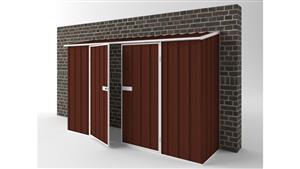 EasyShed D3008 Off The Wall Garden Shed - Heritage Red