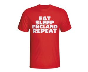 Eat Sleep England Repeat T-shirt (red)