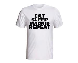 Eat Sleep Real Madrid Repeat T-shirt (white)