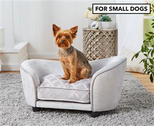 Enchanted Home Ultra Plush Snuggle Sofa For Small Dogs - Grey Pattern