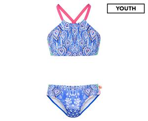 Escargot Girls' Peacock Bikini - Blue/Multi