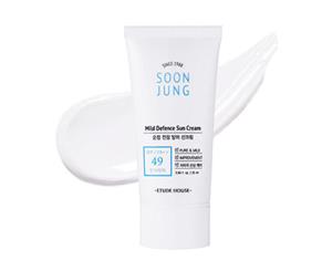 Etude House SoonJung Mild Defence Sun Cream 50ml SPF49 PA++ Pure and Mild Sensitive Skin Soon Jung Sunscreen