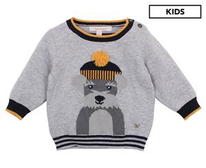 Fox & Finch Kids' Woof Dog Sweater - Grey marl