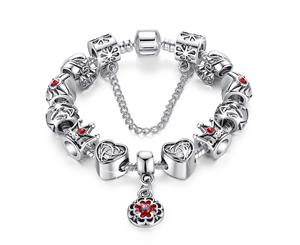 Full Set Beaded Charm Bracelet-Red