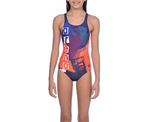 Girls Rock Junior Swim Pro Back One Piece Maxlife Swimsuit Navy Nectarine