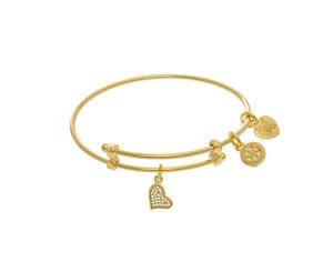 Heart Charm Adjustable Bangle Girls Bracelet - Pink