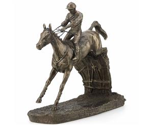 Horse Racing Clearing The Last by David Geenty Cold Cast Bronze Sculpture