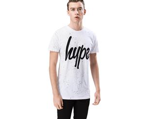 Hype White Aop Speckle Men's T-Shirt - White