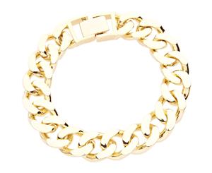 Iced Out BOLD MASSIVE Hip Hop Bracelet - CURB 14mm gold - Gold