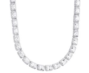 Iced Out Bling Zirconia Tennis Chain - SQUARE 6mm - Silver