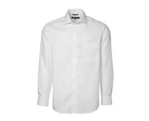 Id Mens Easy Iron Exclusive Poplin Regular Fitting Long Sleeve Shirt (White) - ID334