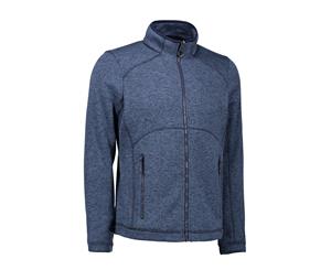 Id Mens Zip N Mix Full Zip Melange Fleece (Navy Melange) - ID427