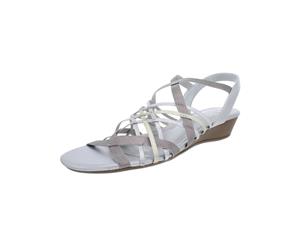 Impo Womens Rise Metallic Strappy Wedge Sandals