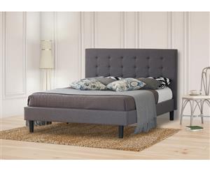 Istyle Alexis Wilt Double Bed Frame Fabric Grey