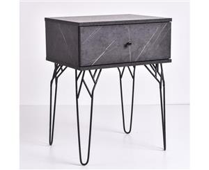 Kyra Bedside Table - Grey Stone