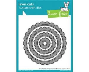 Lawn Fawn Cuts Stitched Scalloped Circles Frames LF1718