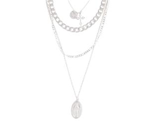 Lovisa Silver 4 Multi Layered Pendant Necklace