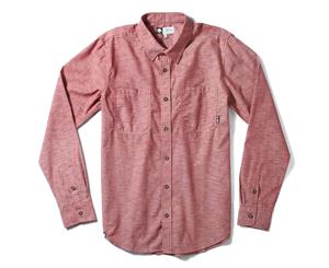 Lrg Desmond Long Sleeve Chambray Woven Shirt Maroon - Red