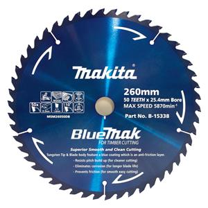 Makita 260mm 50T TCT Circular Saw Blade for Wood Cutting - Mitre Saws - BLUEMAK