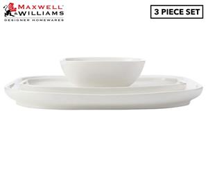 Maxwell & Williams 3-Piece White Basics Square & Rectangle Platter + Bowl Set