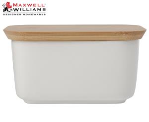 Maxwell & Williams White Basics Butter Dish w/ Bamboo Lid