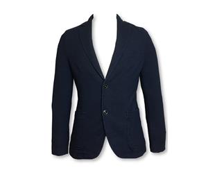 Men's Circolo 1901 Semi-Structured Cotton Jacket In Blue Subtle Pattern