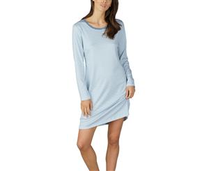 Mey Women 11952 Paula Striped Cotton Nightdress - Faded Blue