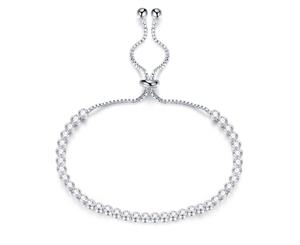 Michaella Tennis Bracelet Embellished with Swarovski crystals-White Gold/Clear