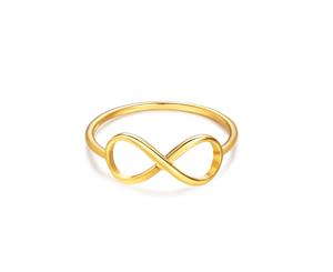 Minimal Infinity Ring in Sterling Silver Gold Plated