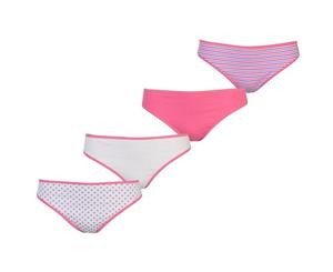 Miso Women 4 Pack High leg Briefs Ladies - Bright Stripes