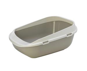 Moderna Mega Step Cat Litter Tray Open Cat Toilet Warm Grey