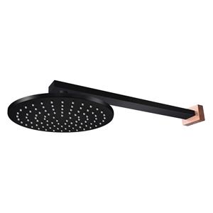 Mondella WELS 3 Star 9L/min Matte Black And Rose Gold Signature Shower Arm And Head