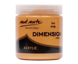 Mont Marte Dimension Acrylic Paint 250ml Pot - Gold