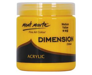 Mont Marte Dimension Acrylic Paint 250ml Pot - Medium Yellow