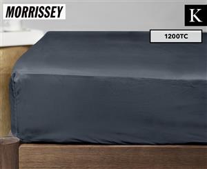 Morrissey Luxury 1200TC Sateen King Bed Fitted Sheet - Coal