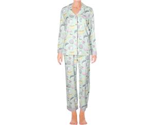 Munki Munki Womens Fancy Cheese Flannel Printed Pajama Set