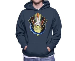 NASA Shuttle Program Commemorative Emblem Men's Hooded Sweatshirt - Navy Blue