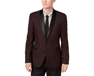 Nick Graham Mens Plaid Slim Fit Sportcoat