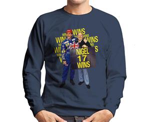 Nigel Mansell With Stirling Moss At Silverstone 1991 Men's Sweatshirt - Navy Blue