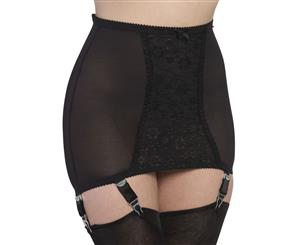 Nylon Dreams NDPG6 Ebony Black Lace 6 Strap Girdle