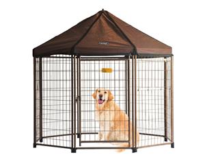 Octagonal Dog Pen with Cover 1.5x1.5x1.5m